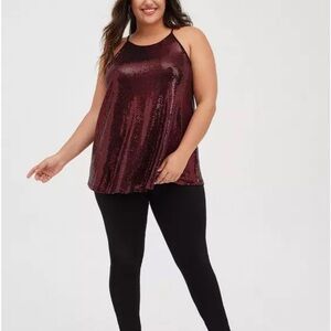 Torrid Burgundy Sequin Halter Top
